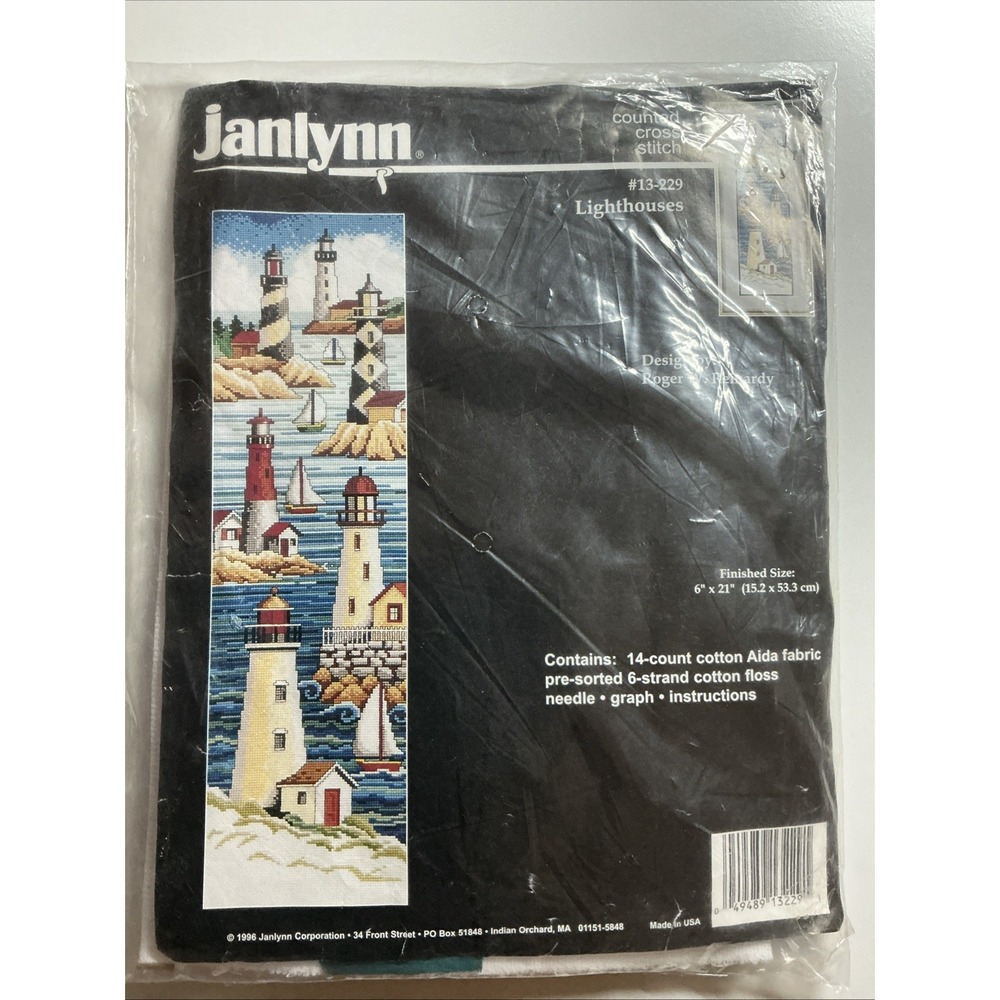 1996 Janlynn Counted Cross Stitch Kit LIGHTHOUSES By Roger Reinardy #13-229